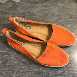 LUCCA LANE Womens Orange Naomi Round Toe Slip On Espadrille Shoes size 6